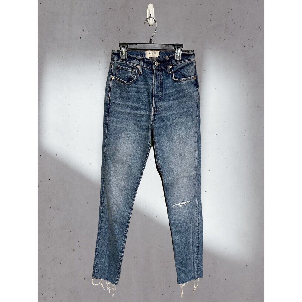 Free People We The Free Button Fly Jeans Frayed Bottom Women’s Size 26 EUC!!